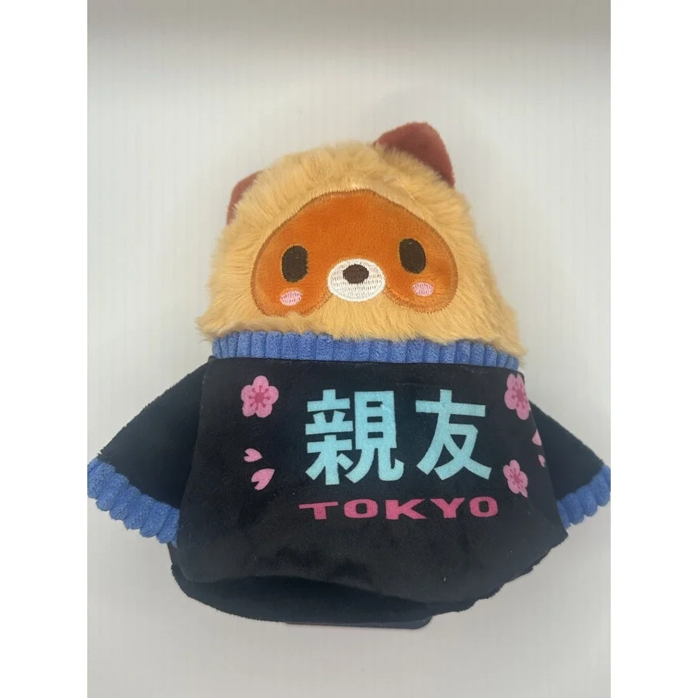 Bark Box Dog Toy TANUKI TAMIKO Raccoon Plush LARGE Squeaky Crinkles New W/tags